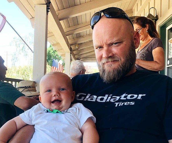 Burt Jenner with his youngest son Bodhi.