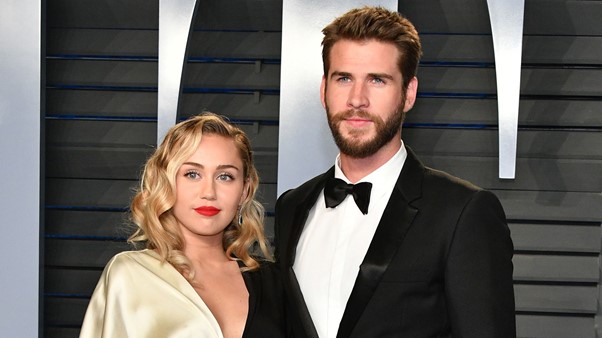 The Wrecking Ball singer with her ex-husband Liam Hemsworth.