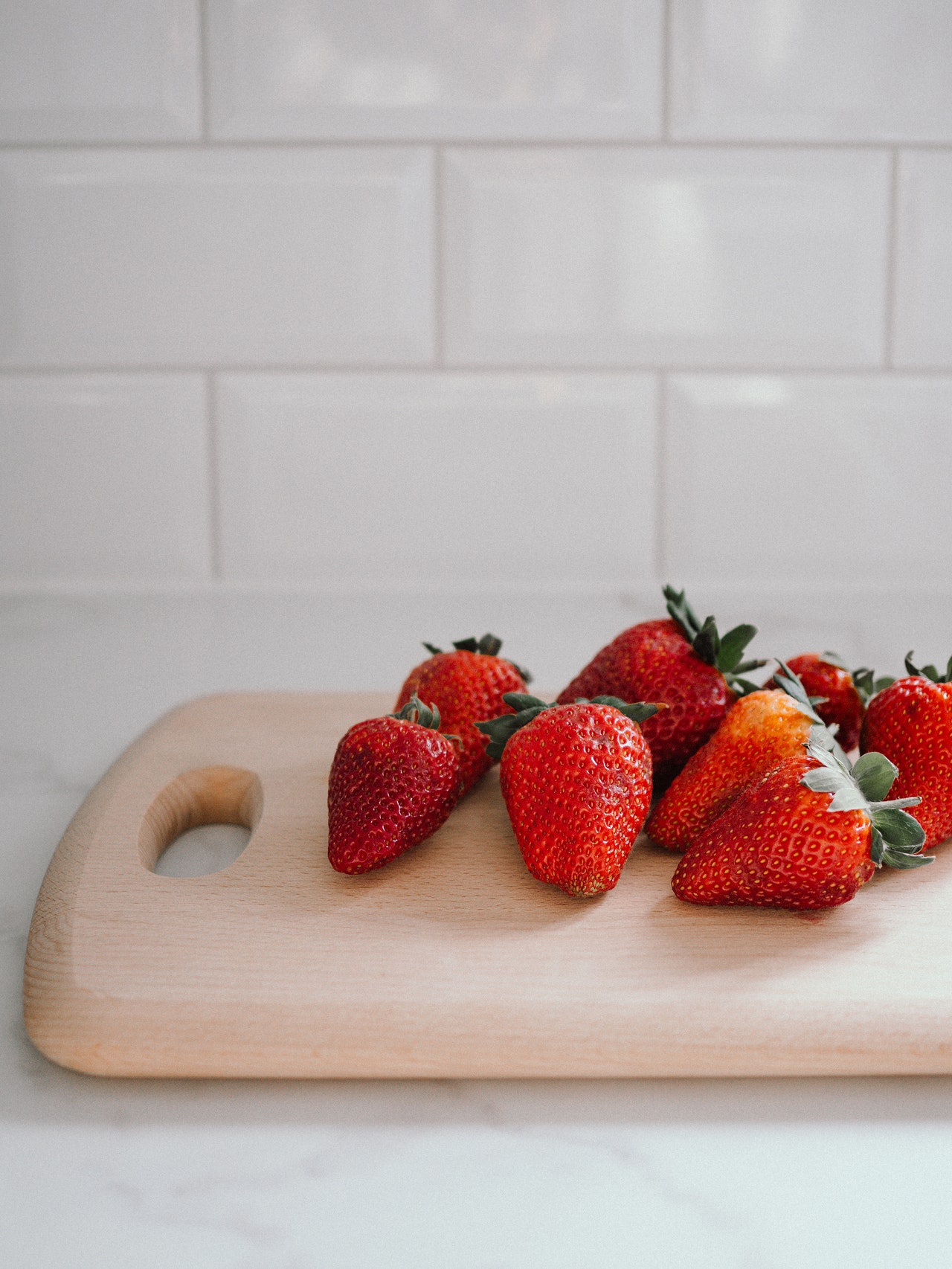 Strawberries on Cutting Board