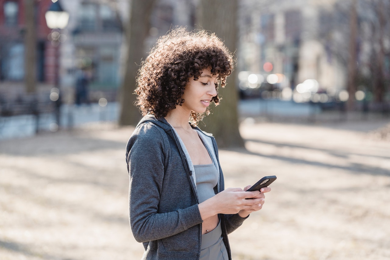 Woman Outside on Phone