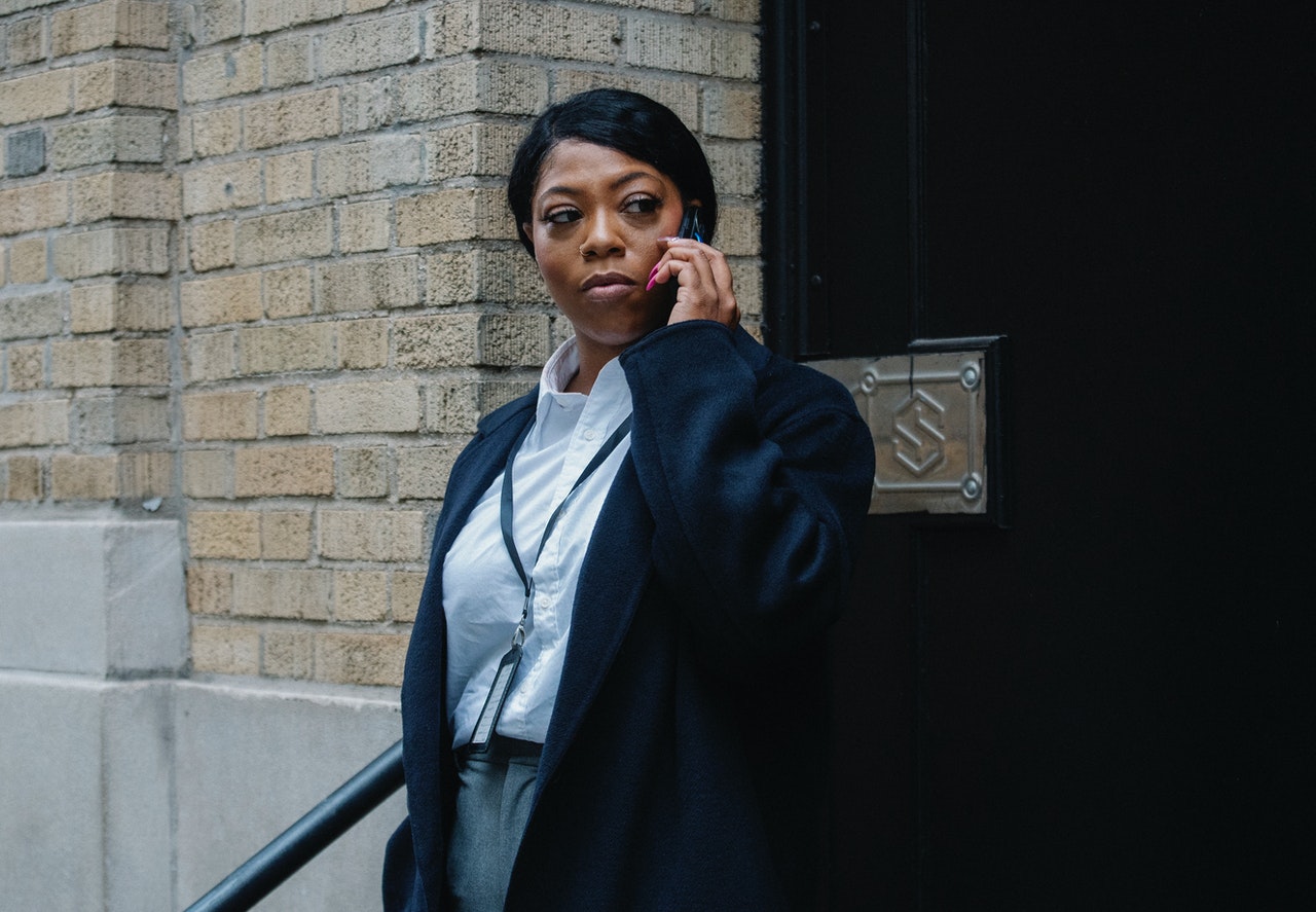 Woman Outside on the Phone