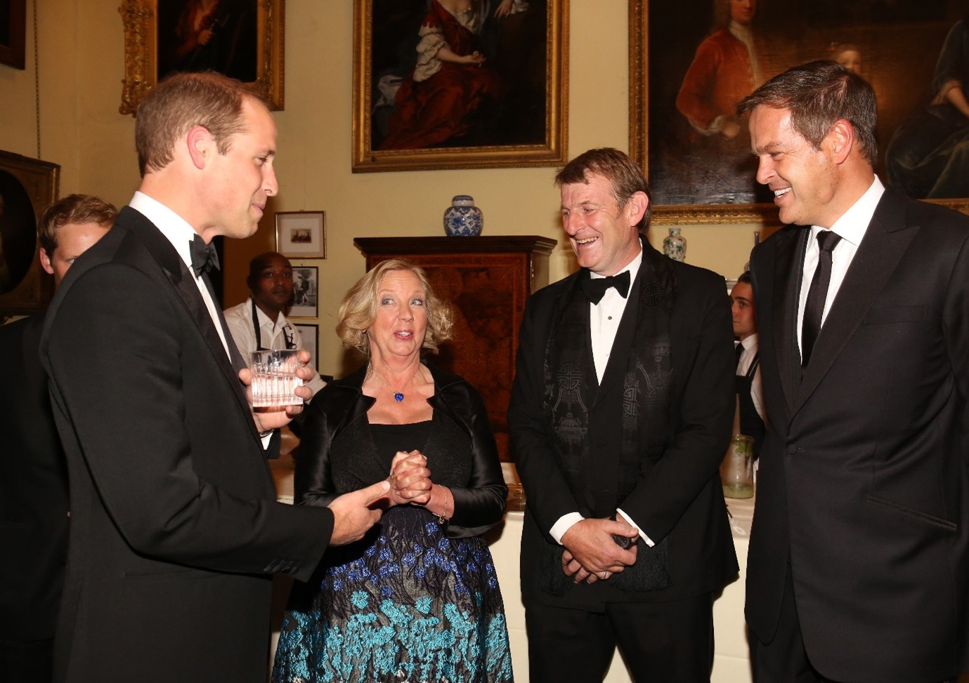 Deborah Meaden Husband: The star meets Prince William with husband Paul and fellow Dragon Peter Jones.