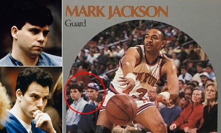 The Menendez brothers end up in the background of Mark Jackson’s basketball card.
